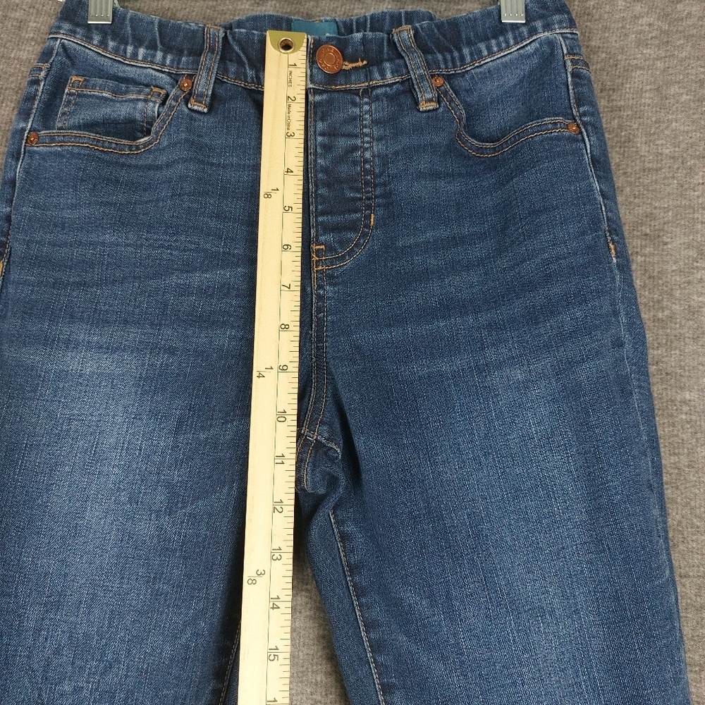 JAG JEANS VALENTINA WOMENS BLUE DENIM SKINNY ELASTIC WAIST PULL ON PANTS 6/28 - Picture 2 of 9